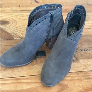 Vince Camuto Fritan Gray Suede Ankle Booties